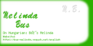 melinda bus business card